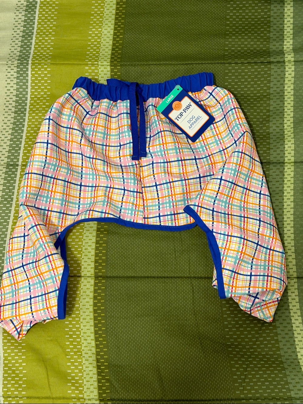 Top Paw Dog Plaid Swim Trunks Size L
